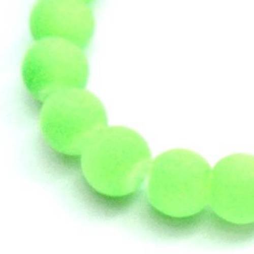 X10 perles fluos vertes fluos, en verre 12mm 