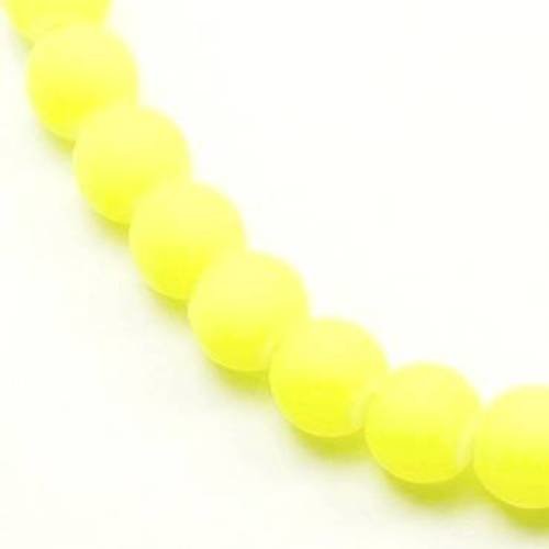 X10 perles fluos jaunes fluos, en verre 12mm 