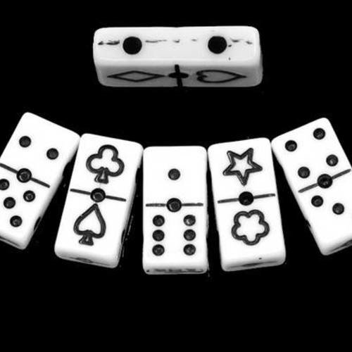X5 perles dominos, 20*10mm 