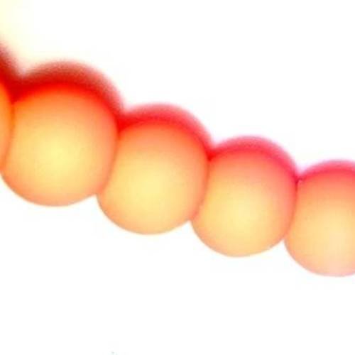 X50 perles fluos oranges en verre, 6mm 
