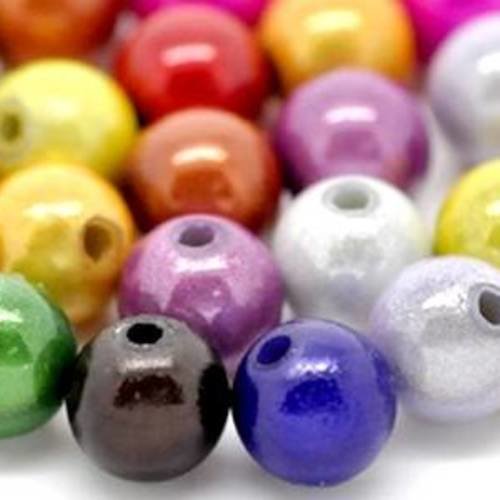 X50 perles magiques, perles miracles 6mm couleurs mélangées
