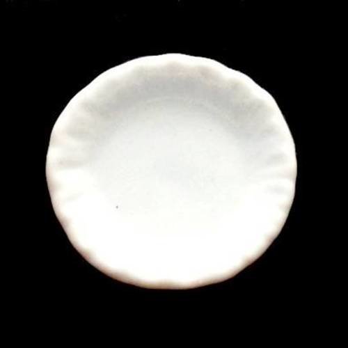 X1 mini assiette porcelaine blanche, bord relief, 2.3cm, bijoux gourmands