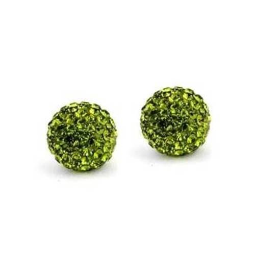 X10 perles strass 10mm en strass, vert olive