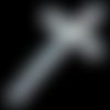 X1 croix incurvée blanche et strass en cristal, 5cm