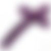 X1 croix incurvée violette et strass en cristal, 5cm 