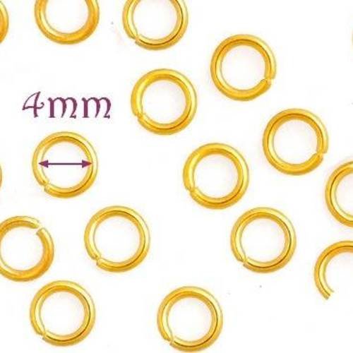 X100 anneaux de jonction, dorés, 4mm, ouverts
