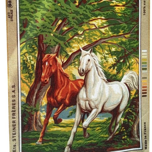 Toile à canevas - les chevaux - royal paris - grand format (tableau) - 61x45 animaux