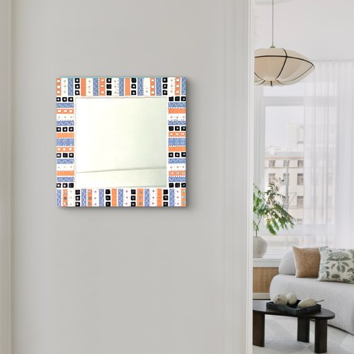 Miroir mosaïque unique réalisé à la main "rayures " salle de bain chambre salon