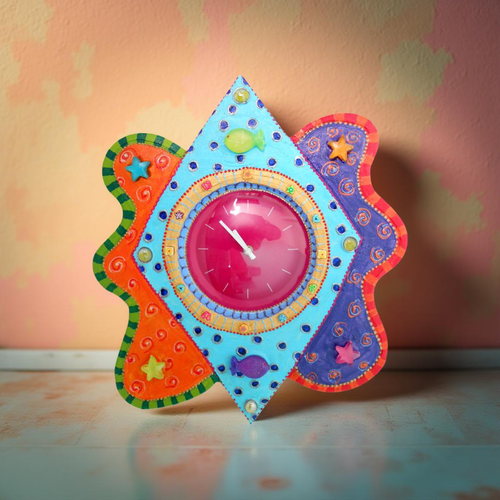 Horloge murale  "yayoï couleurs" 45 x 50 cm
