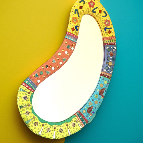 Miroir mosaïque art mural 103 x 53 cm décoration de maison cadeau unique couleurs