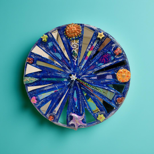 Horloge « éclats sur bleu nuit « 