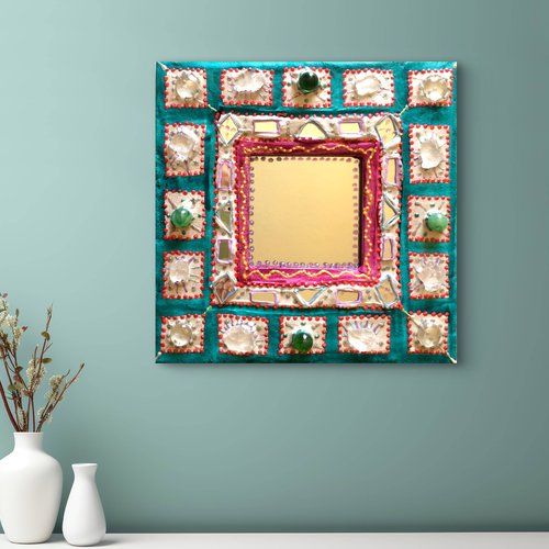 Miroir mosaïque unique fait main "jade" décoration murale pour offrir ou se faire plaisir