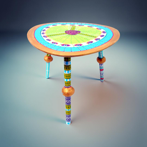 Table style vintage art unique - les yeux du bonheur -