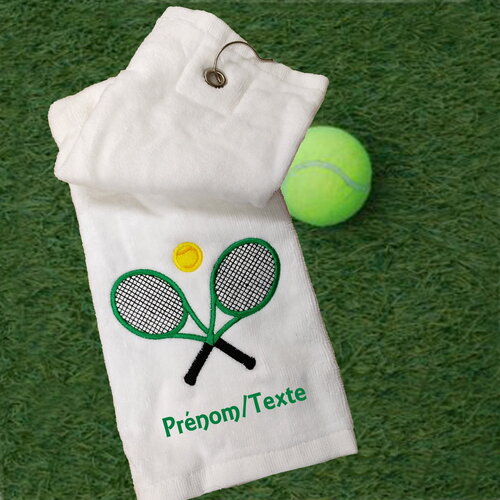 Serviette de tennis blanche tri-fold personnalisée
