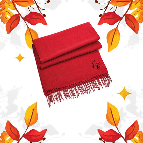 Foulard/écharpe à personnaliser couleur rouge cadeau fête des mères ou pères,témoin, anniversaire ou maîtresse