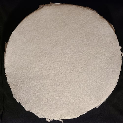 Feuille ronde de papier aquarelle 100% coton - grain torchon - 29 cm de diamètre
