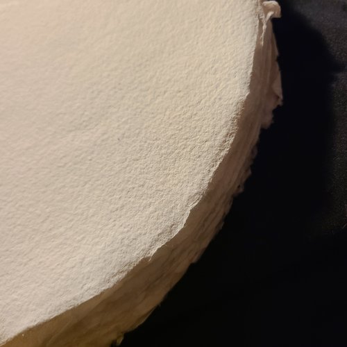 Feuille ronde de papier aquarelle coton/chanvre - grain fin- 29 cm de diamètre