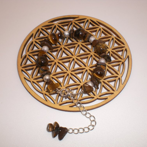 Bracelet oeil de tigre bien-être en perles naturelles 10 mm