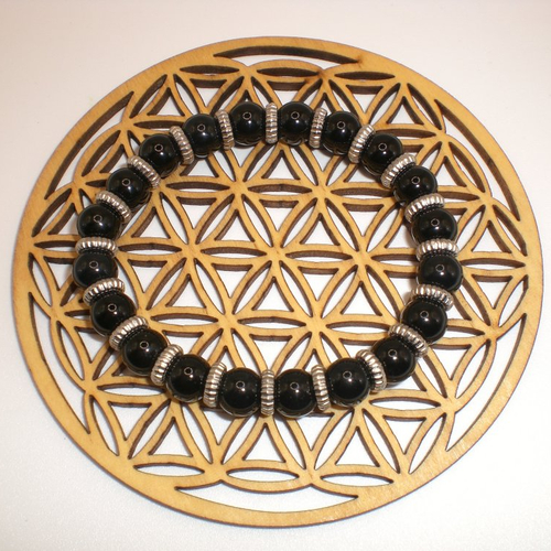 Bracelet obsidienne en pierres naturelles bien-être 8mm
