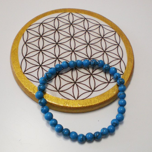 Bracelet turquoise en pierres naturelles  perles 6 mm