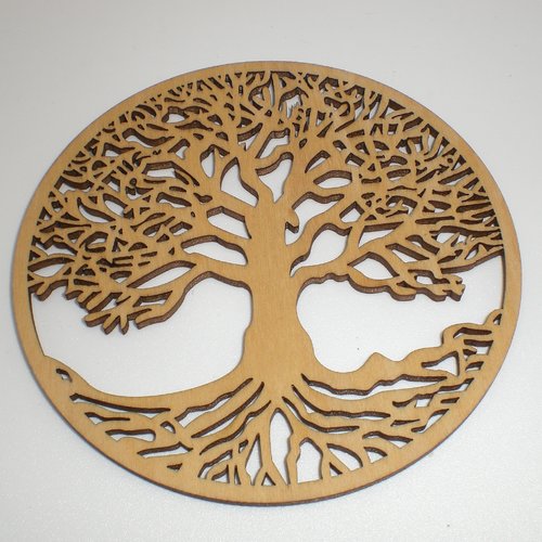 1  arbre de vie en bois de bouleau 10 cm de diam. x 3 mm d'épaisseur