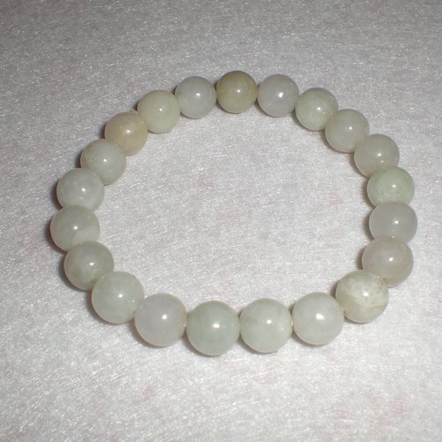 Bracelet  pierre de lune blanche bien-être en perles naturelles  8 mm