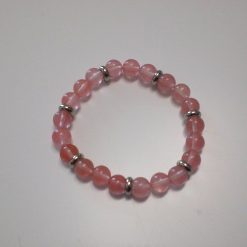 Bracelet quartz rose en pierres naturelles bien-être 8mm