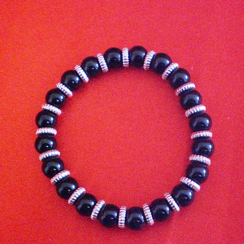 Bracelet obsidienne en pierres naturelles bien-être 8mm