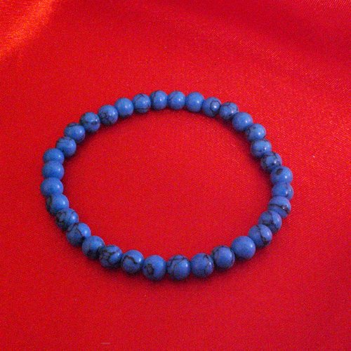 Bracelet turquoise en pierres naturelles  perles 6 mm