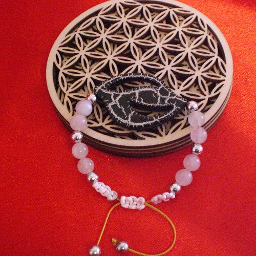 Bracelet quartz rose en pierres naturelles  perles 8 mm