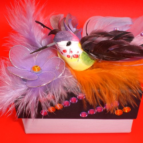Boite cadeau 212 décorée d'un magnifique oiseau papillon