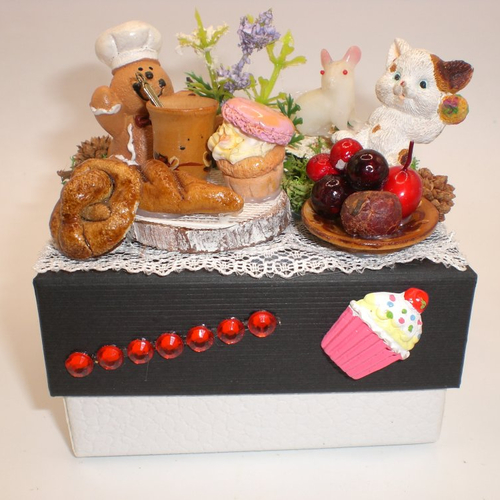 Boite cadeau 192 originale et unique décorée thème boulanger pâtissier
