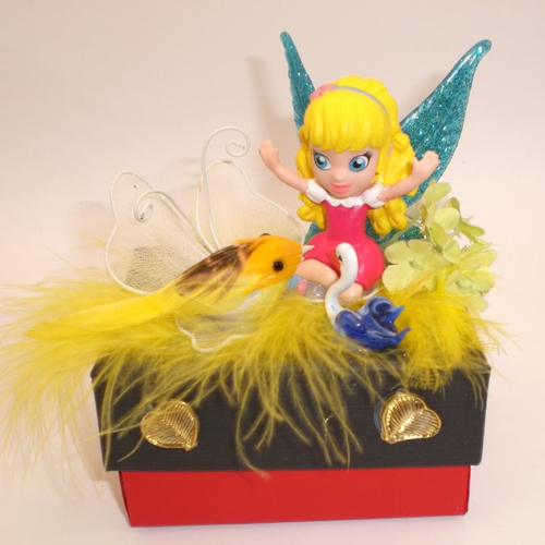 Boite cadeau 174 décorée petite fee pour bijoux, chocolat, enveloppe et autres