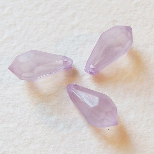 Lot de 3 pampilles perles parme violet