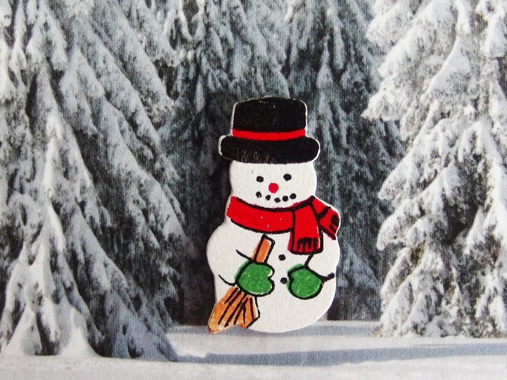 Lot Decorations Noel Bonhomme De Neige Bois X3 Un Grand Marche