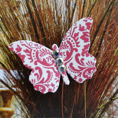Papillon scrapbooking embellisement strass papier