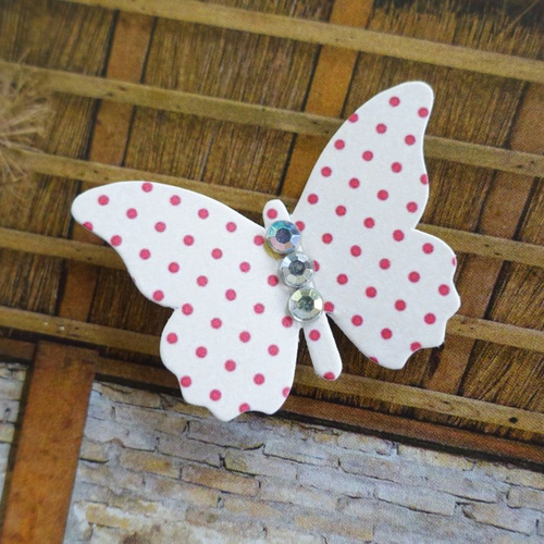 Papillon scrapbooking embellisement strass papier
