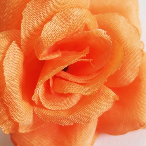 Grande fleur tissu orange 7cm