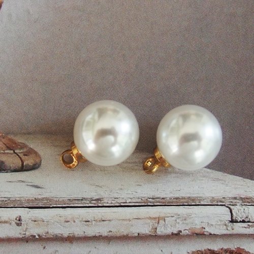 Breloques perles nacre vintage haute-couture  x2