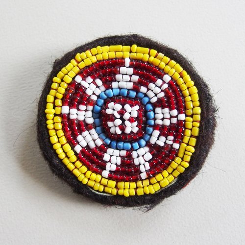 Médaillon ethnique perles tribal kuchi