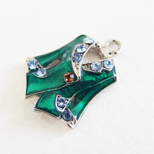 Breloque veste mode émail strass