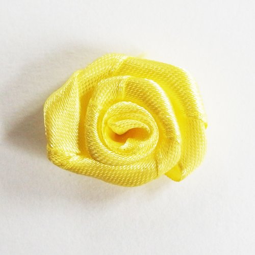 Fleur tissu satin jaune 2,5cm