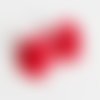 Fleurs tissu organza rouge avec perles x2