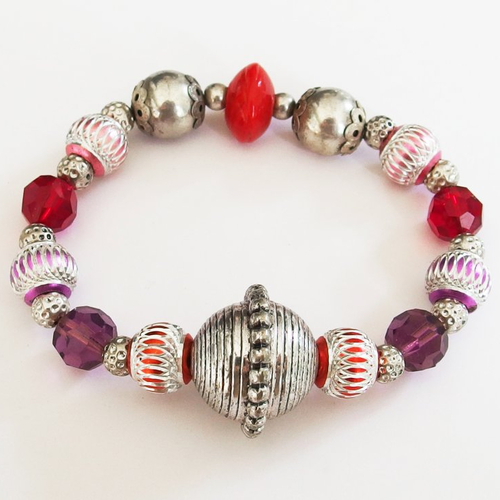Kit bracelet ethnique inde perles verre et métal diy bijou inde