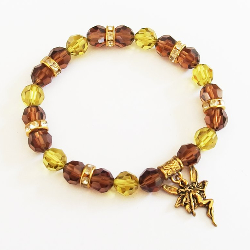 Kit bracelet perles de verre et strass breloque fée diy bijou féerique