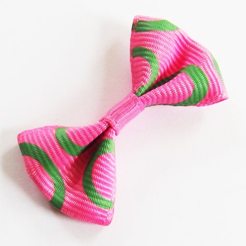 Noeud papillon satin rose vert 4cm