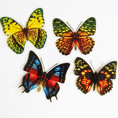Papillons scrapbooking embellisement plexiglass x4