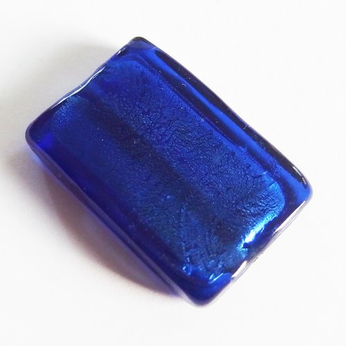 Perle murano  rectangulaire bleu outremer