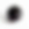 Grosse perle verre noir forme carré aplati 2,5cm