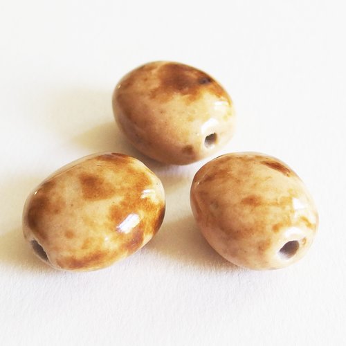 Trois perles indiennes verre lampwork
